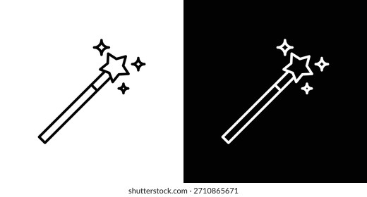 Iconos de varita. iconos de vector de dibujo de línea