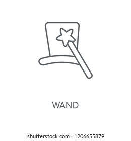 Wand linear icon. Wand concept stroke symbol design. Thin graphic elements vector illustration, outline pattern on a white background, eps 10.
