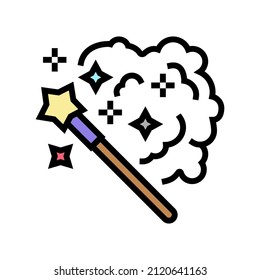 Zauberstab-Farbsymbol Vektorgrafik. Zauberschild. einzelne Symbolillustration