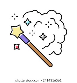 wand magic color icon vector. wand magic sign. isolated symbol illustration