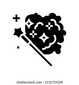 wand magic glyph icon vector. wand magic sign. isolated contour symbol black illustration
