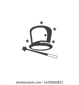 Wand Magic hat Creative icon vector template