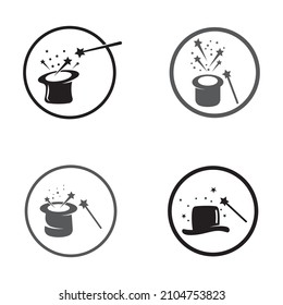 Wand Magic hat Creative icon vector 