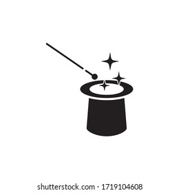 Wand magic hat icon design isolated on white background