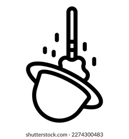 Wand magic hat icon outline vector. Circus show. Wizard trick