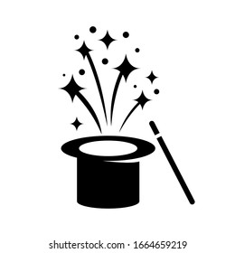 Wand Magic Hat Icon Vector Template