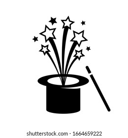 Wand Magic hat icon vector. Wishes illustration sign. trick symbol or logo.