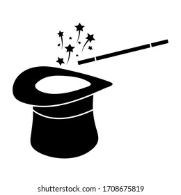 Wand Magic hat icon vector template, color editable