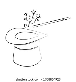 Wand Magic hat icon vector template, color editable