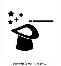 Wand Magic hat icon vector template, color editable on white background