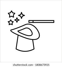 Wand Magic hat icon vector template, color editable on white background