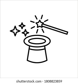 Wand Magic hat icon vector template, color editable on white background