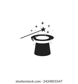 Wand magic hat Logo Magic icon vector magic logo symbol wizard design