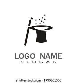 Wand magic hat Logo Template vector symbol design
