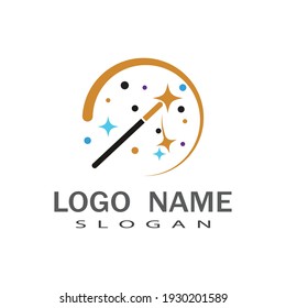 Wand magic hat Logo Template vector symbol design