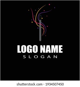 Diseño de símbolo vectorial de plantilla de logotipo de sombrero mágico de Wand