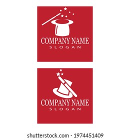 Wand magic hat Logo Template vector symbol design