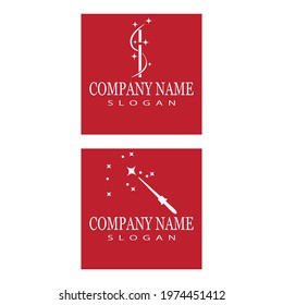 Wand magic hat Logo Template vector symbol design