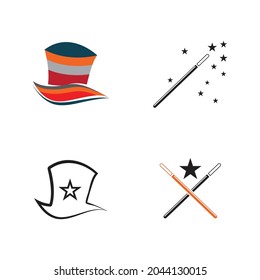 Wand magic hat Logo Template vector symbol design
