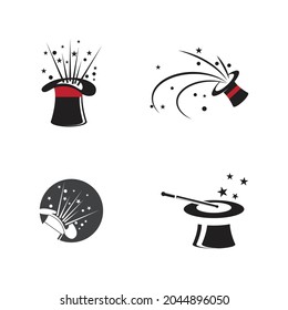 Wand magic hat Logo Template vector symbol design