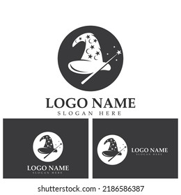 Wand magic hat Logo Template vector symbol design