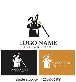 Wand magic hat Logo Template vector symbol design