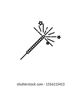 wand, magic icon. Element of magic for mobile concept and web apps icon. Thin line icon for website design and development