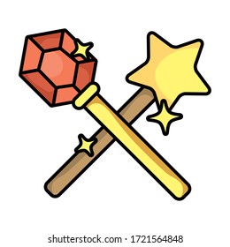 wand magic sorcery isolated icon vector illustration design