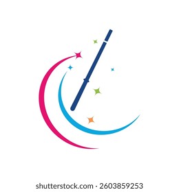 Wand Magic stick icon design template