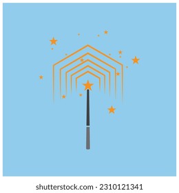 Wand Magic stick icon vector symbol template