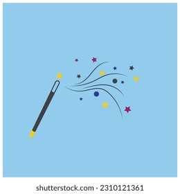 Wand Magic stick icon vector symbol template