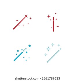 Wand Magic stick icon vector template symbol