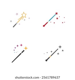 Wand Magic stick icon vector template symbol