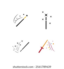 Wand Magic stick icon vector template symbol