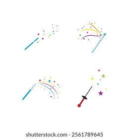 Wand Magic stick icon vector template symbol