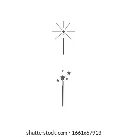 Símbolo vectorial de plantilla de logotipo de palo mágico de mano