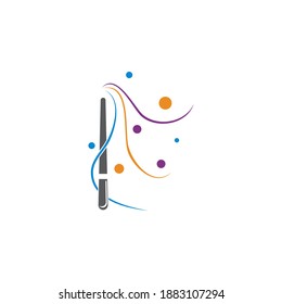 Símbolo vor de plantilla de logotipo de palo mágico de mano 