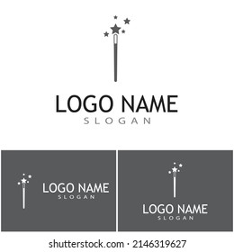 Wand-Zauberstab-Logo-Vorlage Vektorsymbol-Natur