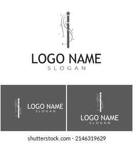 Wand magic stick Logo Template vector symbol nature