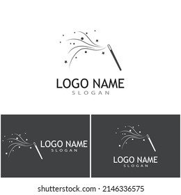 Wand magic stick Logo Template vector symbol nature