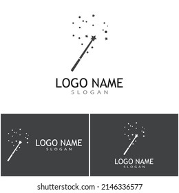 Wand magic stick Logo Template vector symbol nature