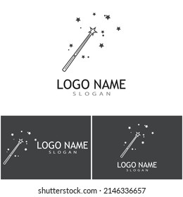 Wand magic stick Logo Template vector symbol nature