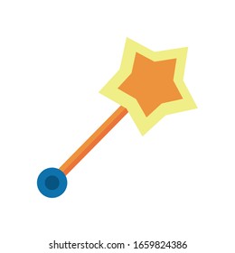 wand with star flat style icon vector illustration design