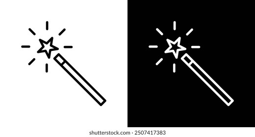 Wand thin line vector icon set.