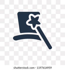 Wand vector icon isolated on transparent background, Wand transparency concept can be used web and mobile