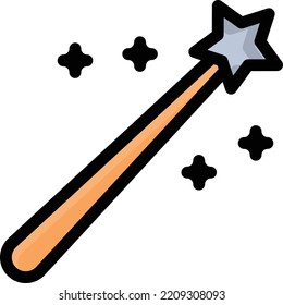 wand Vector illustration on a transparent background. Premium quality symbols. Stroke vector icon for concept and graphic design.