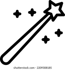 wand Vector illustration on a transparent background. Premium quality symbols. Stroke vector icon for concept and graphic design.