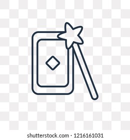 Wand vector outline icon isolated on transparent background, high quality linear Wand transparency concept can be used web and mobile