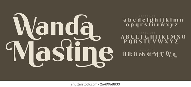 wanda modern stylish typography capital alphabet letter logo design