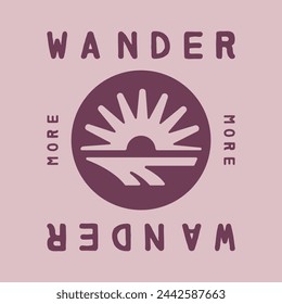 Wander more sun. Wander More sun logo is sure to ignite your passion for exploration. This eye-catching logo features a sleek and modern design.